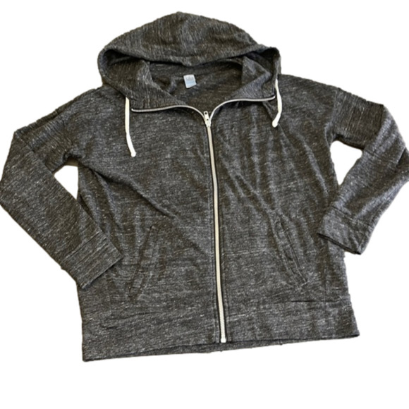 Alternative Tops - Lightweight Charcoal Zip Up Hoodie